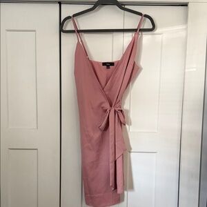 Lulu's Dusty Rose Wrap Mini Dress with Side Tie
